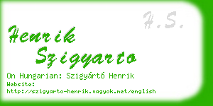 henrik szigyarto business card