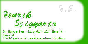 henrik szigyarto business card